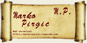 Marko Pirgić vizit kartica